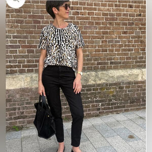 maje Leopard Print Top shirt